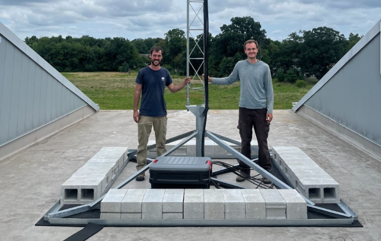 Motus tower on top of Keystone Elementary