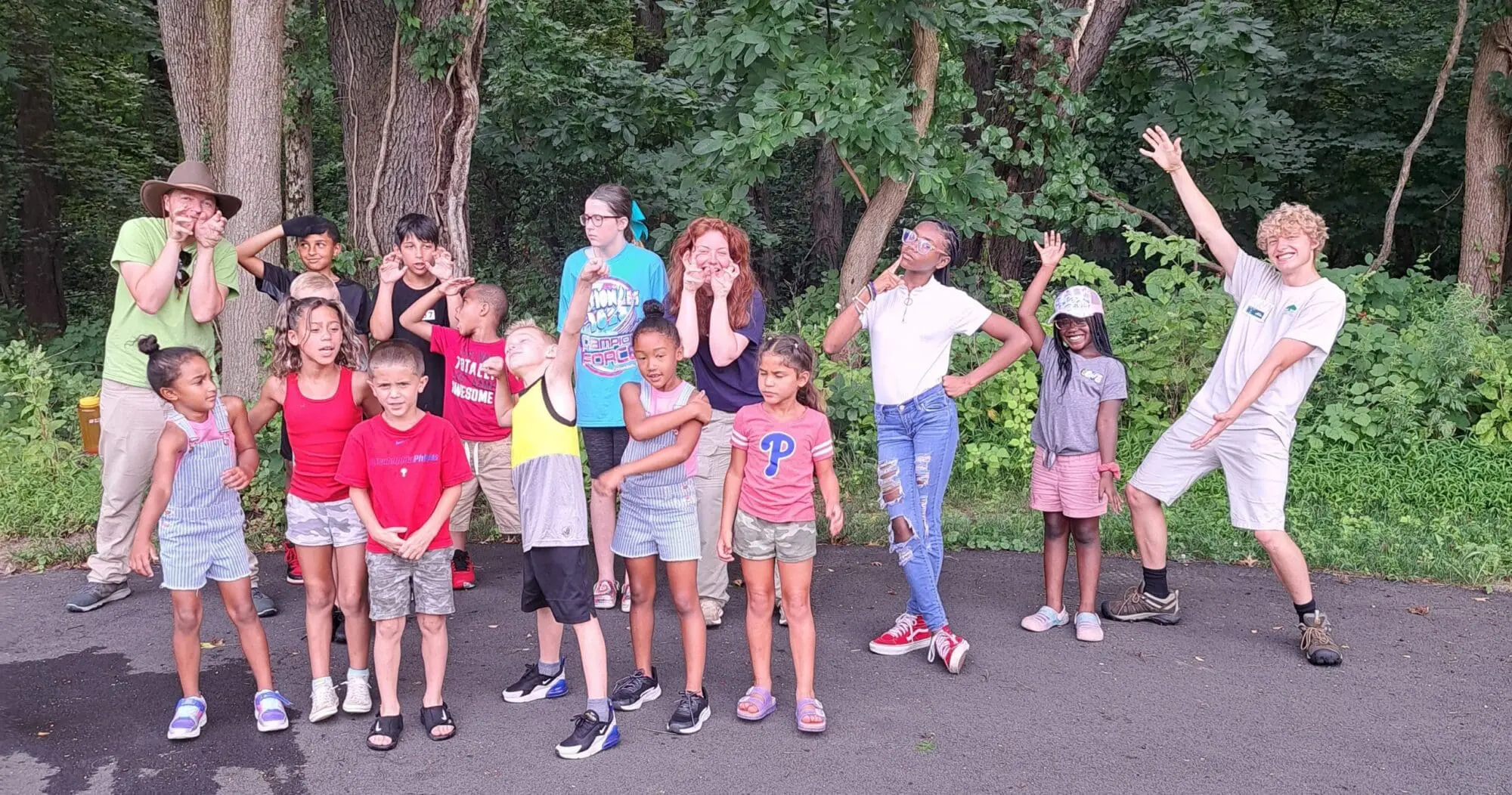 No Longer Bound camp kids in the woods