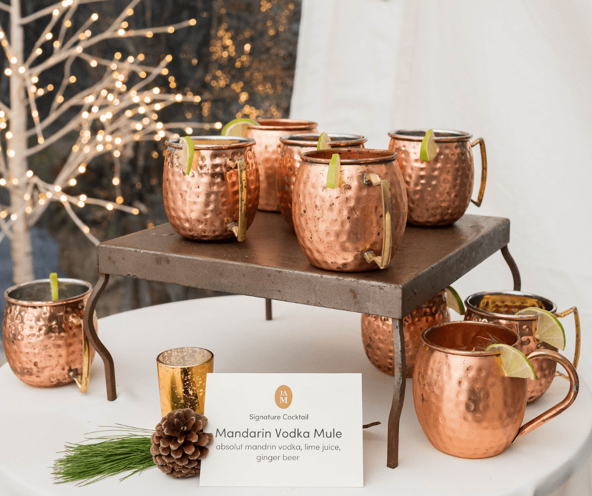 signature cocktail at Christmas at Aldie