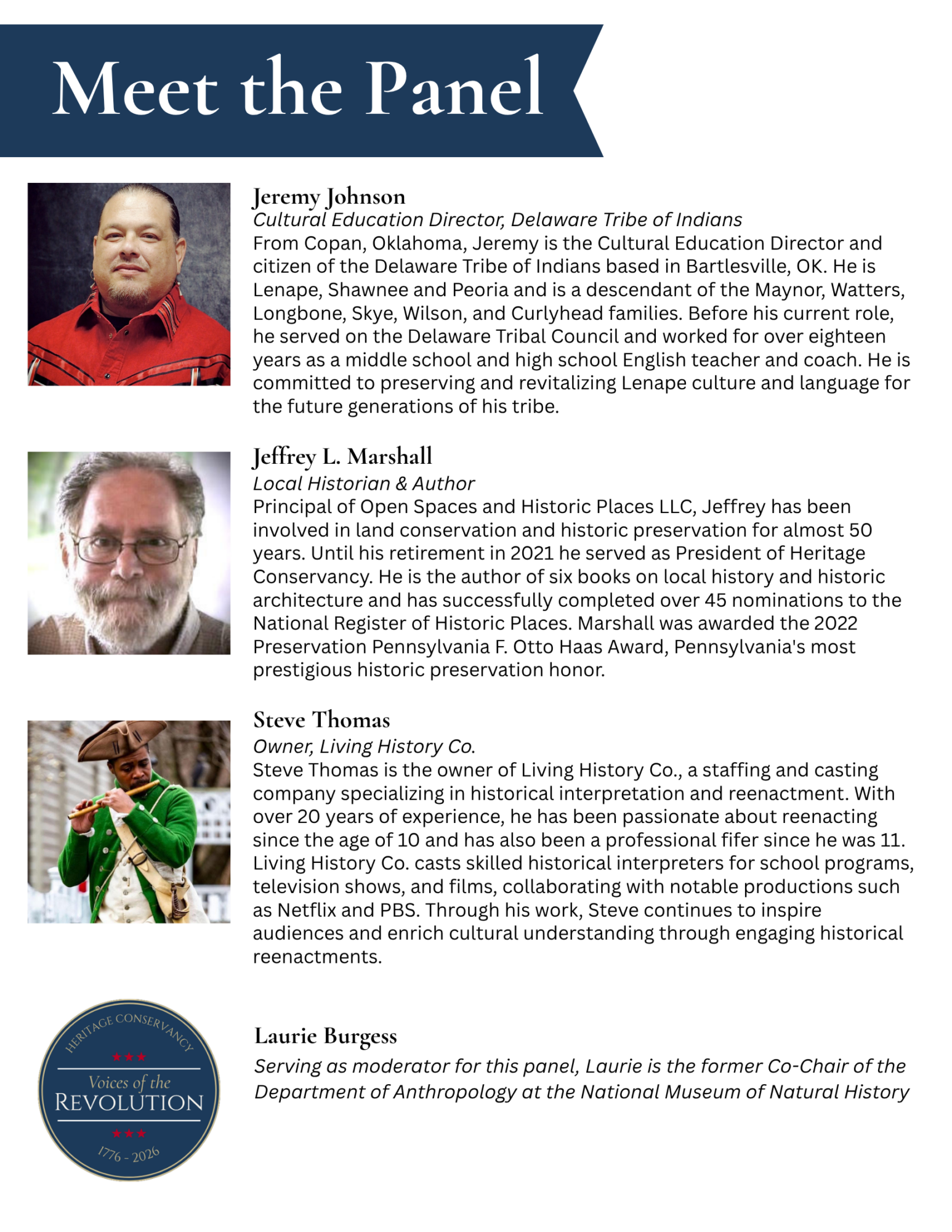 bio of panel for voices of the revolution discussion