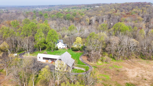 aerial shot of Lindsay Farm Preserve