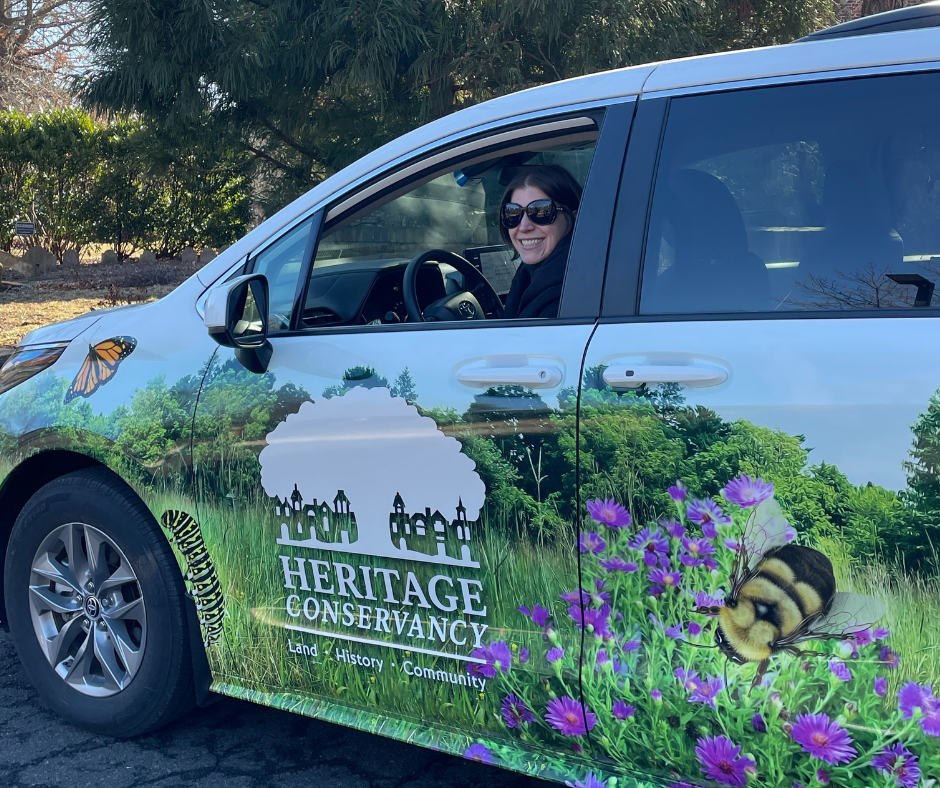 shannon driving the Naturemobile